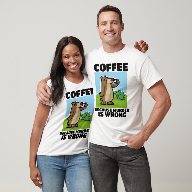 CAMISETA CAFÉ PORQUE O ASSASSINATO ESTÁ ERRADO (Unissex)
