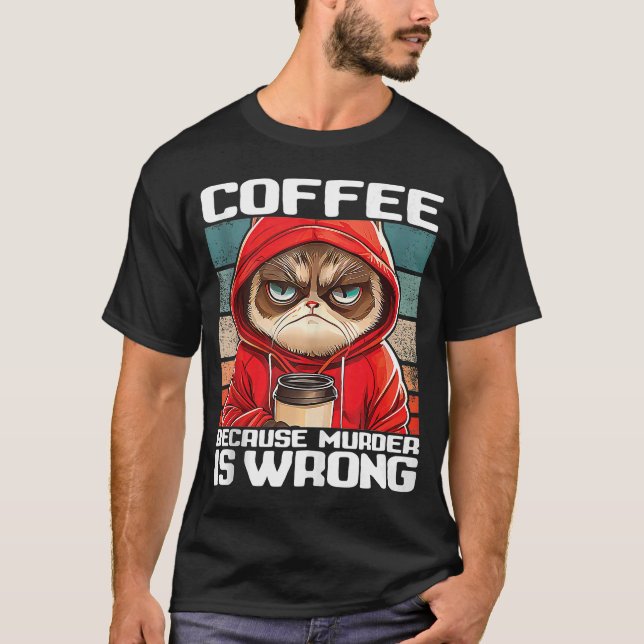 Camiseta café porque o homicídio está errado. (Frente)