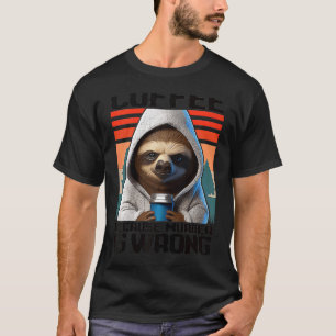 Camiseta café porque o homicídio está errado Eu Sloth com C