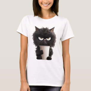 Camiseta Café Preto Engraçado Engraçado Café Preto Irritado