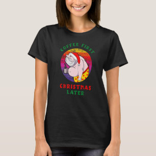 Camiseta Café Primeiro Natal Mais Tarde Papai noel Centeado