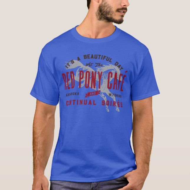 Camiseta Café Red Pony e Soiree Contínua engraçado (Frente)