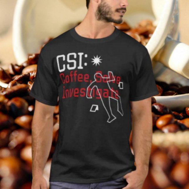 Camiseta Café Resolver Investigar (Criador carregado)