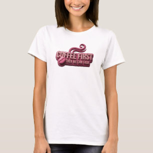 Camiseta Café retrô PRIMEIRO ENTÃO FALE Designer Gráfico