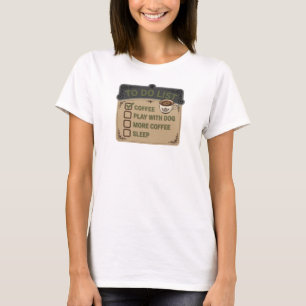 Camiseta Café Rosa Ousado BRINQUEDO COM CÃO Design de Arte