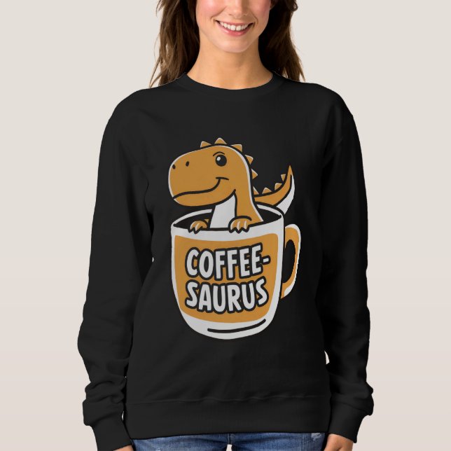 Camiseta Café-Saurus Dinossaur Café Lover Art 4° (Frente)