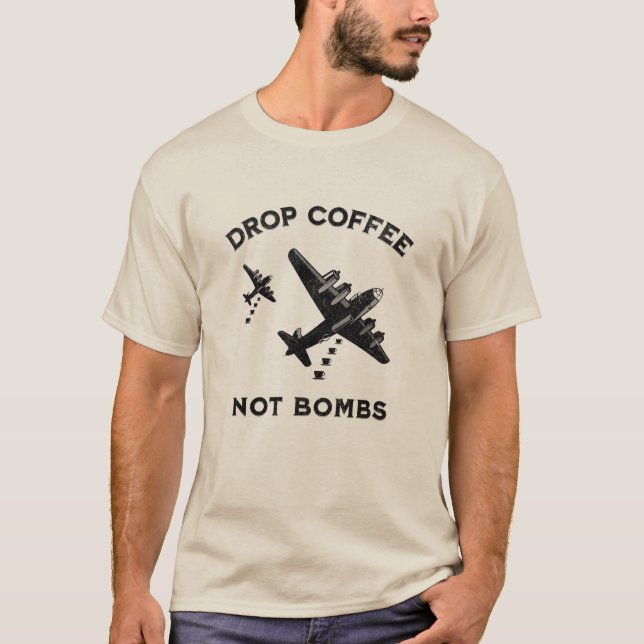 Camiseta Café sem bombas - Café em chamas (Frente)