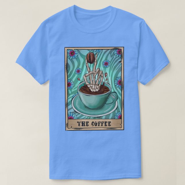 Camiseta Café Skeleton Bebendo Café Lover Gif (Frente do Design)