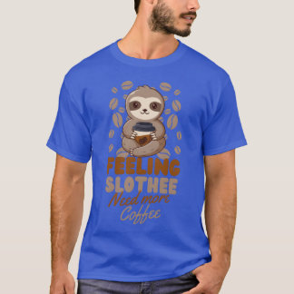 Camiseta Café Sloth Coffee Cafe Sloth precisa de café retrô