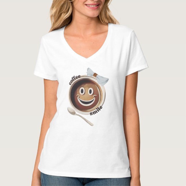 Camiseta Café Sorri Engraçado, Bonitinho (Frente)