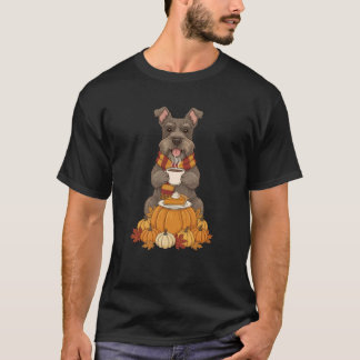 Camiseta Café Terrier Escocês Outono Dia de Ação de Graças 