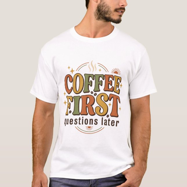 Camiseta Café Tipografia Retro Anos 70 (Frente)