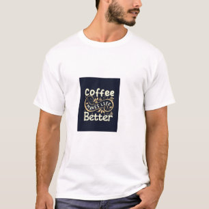 Camiseta Café Torna a Vida Melhor Tipografia Vintage Café