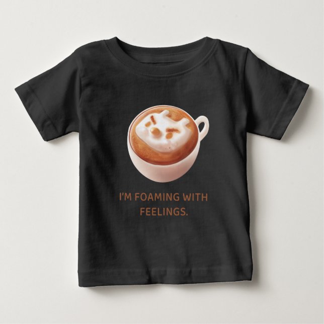 Camiseta Café Trocadilho: Iron T Espumando Com Sentimentos  (Frente)