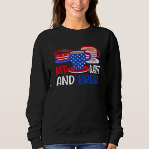 Camiseta Café Vermelho Branco E Breve 4 De Julho Patriótico