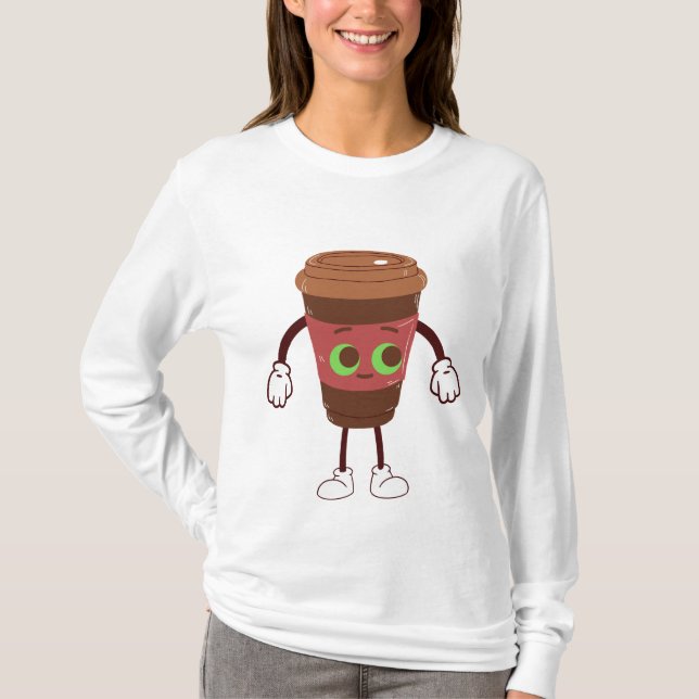 Camiseta Café Viagem mágico castanho (Frente)