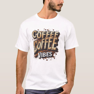 Camiseta Café Vibes: Logotipo de Café Retro Ousado