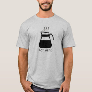 Camiseta Café Viciado Em "Cabeça De Pote" Engraçado (Para C
