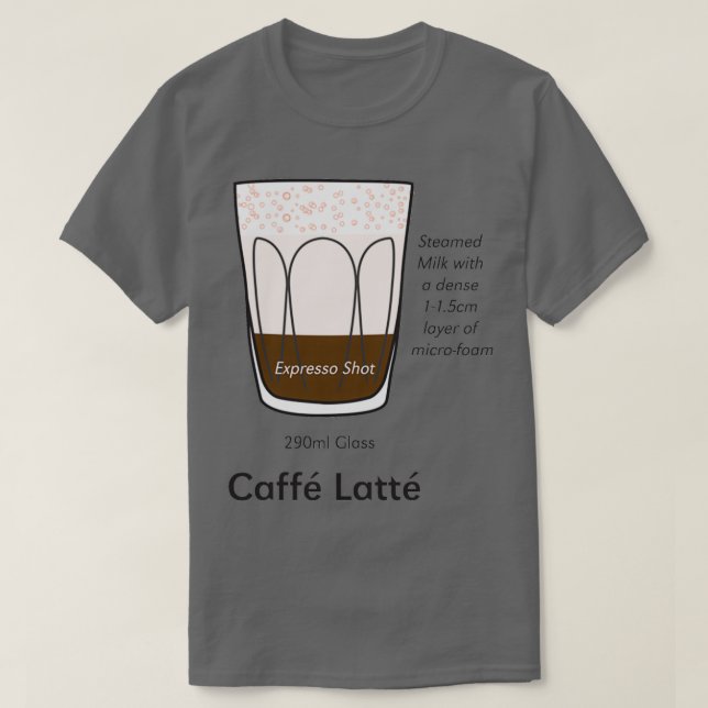 Camiseta Café Viciado em Café Latt 2 (Frente do Design)
