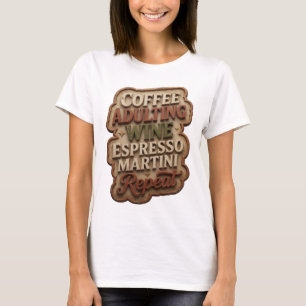 CAMISETA CAFÉ VIDA DE ADULTO VINHO ESPRESSO MARTINI REPITA