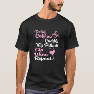 Camiseta Café Vinho Proprietário do Cachorro Pitbull