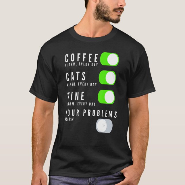 Camiseta Café Vinho Seus Problemas (Frente)