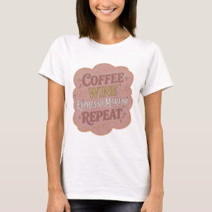 Camiseta CAFÉ VINO ESPRESSO MARTINI REPITA Ouro Icônico