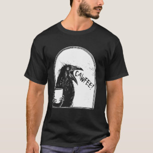 Camiseta Café Vintage Gótico Corvo Escuro Corvo
