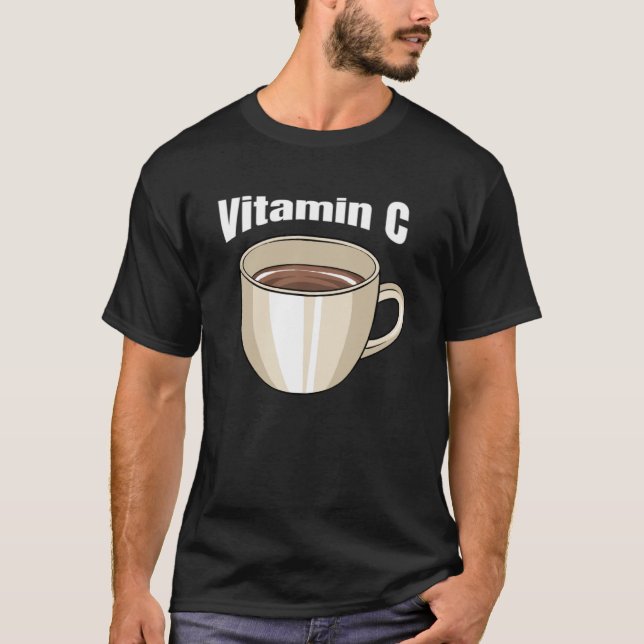 Camiseta Café Vitamina C Café Bebida Cafeína Cafeína Dr. (Frente)