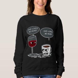 Camiseta Café Vs Wine Ela Me Ama Mais Coop Feita