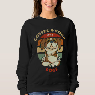 Camiseta Café & Yoga E Cães Meditação Namaste Yoga  
