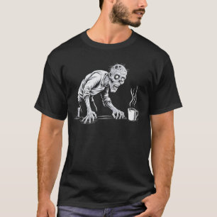 Camiseta Café Zombie Morto-Vivo Amante do Horror da Morte D