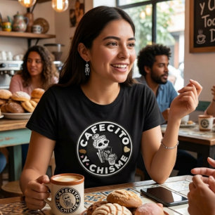 Camiseta Cafecito e Fofoca Pão doce Mexicano