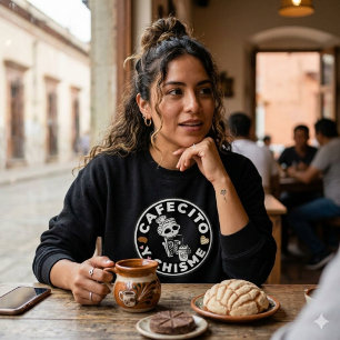 Camiseta Cafecito e Fofoca Pão doce Mexicano