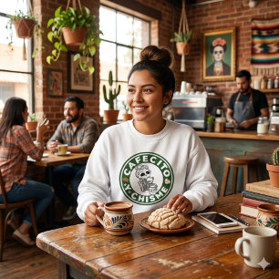 Camiseta Cafecito e Fofoca Pão doce Mexicano