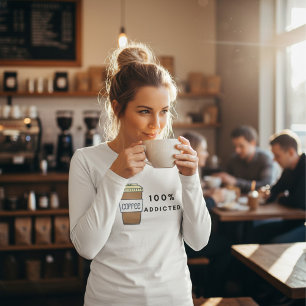 Camiseta Cafeína 100% Viciada em Design de café