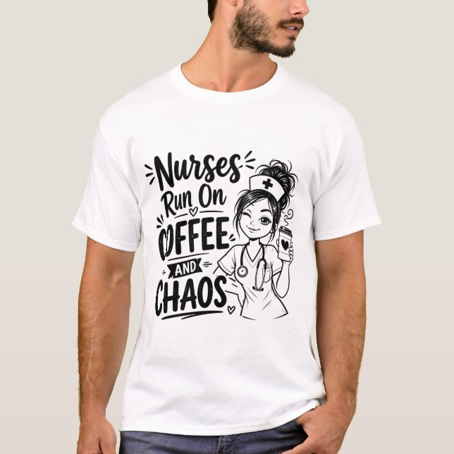 Camiseta Cafeína. Caos. Compaixão. Repita. (Frente)