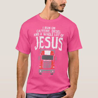 Camiseta Cafeína Diesel Jesus Caminhão Café Caminhão Cristã