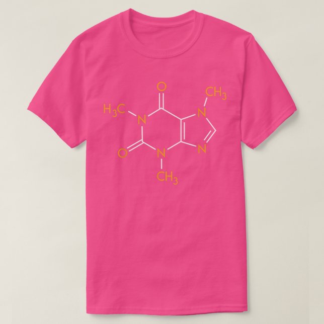 Camiseta Cafeína Drinker Cafeine Fórmula de Cafeína Estrutu (Frente do Design)
