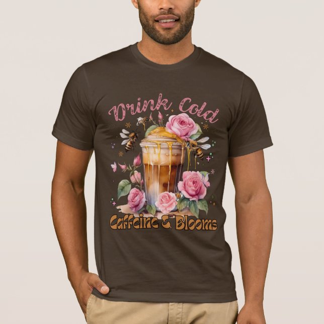 Camiseta Cafeína e Blooms: café gelado (Frente)