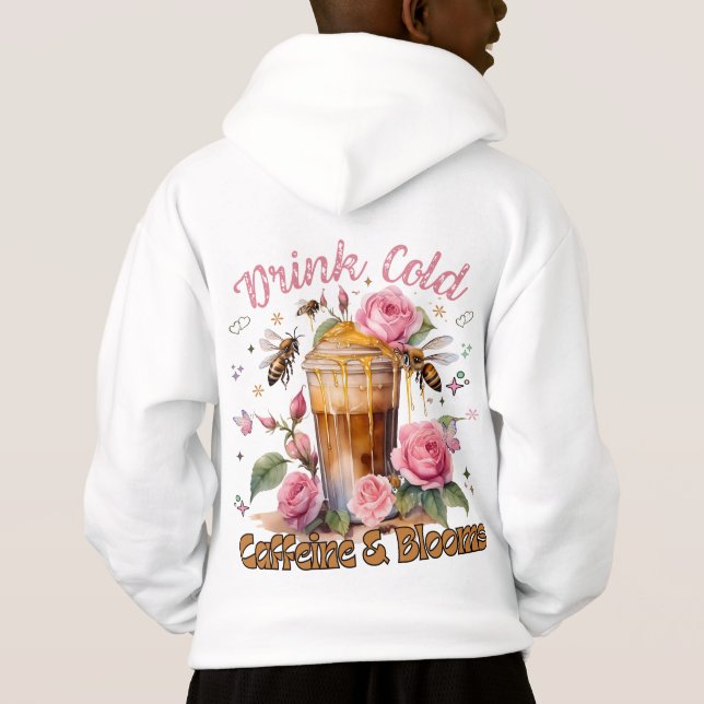 Camiseta Cafeína e Blooms: café gelado (Verso)