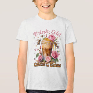 Camiseta Cafeína e Blooms: café gelado