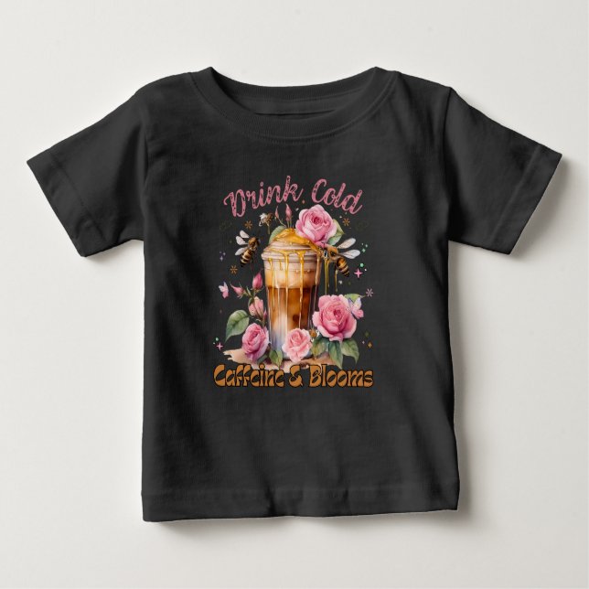 Camiseta Cafeína e Blooms: café gelado (Frente)