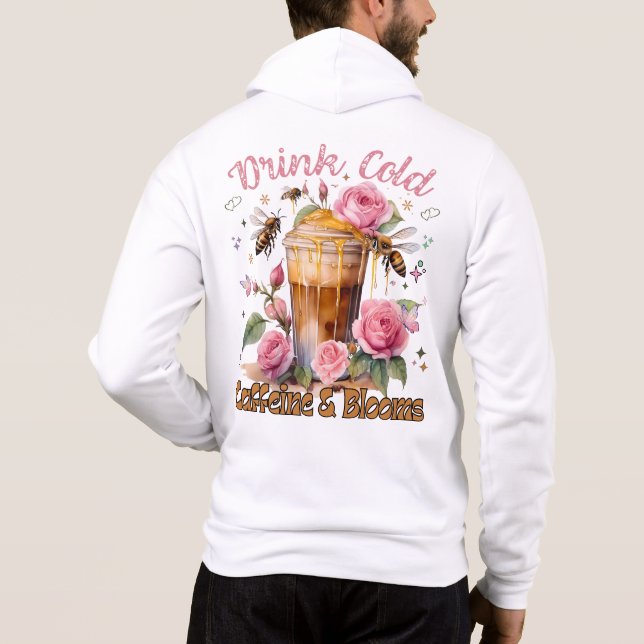 Camiseta Cafeína e Blooms: café gelado (Verso)