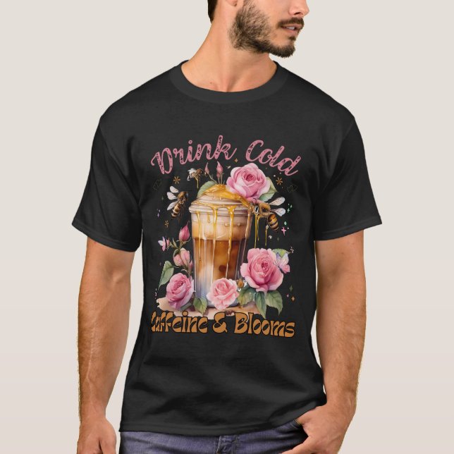 Camiseta Cafeína e Blooms: café gelado (Frente)