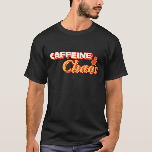 Camiseta Cafeína e caos (Frente)