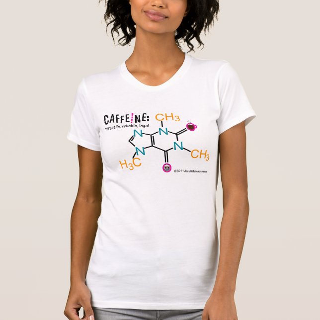 Camiseta Cafeína: versátil, seguro, legal (Frente)