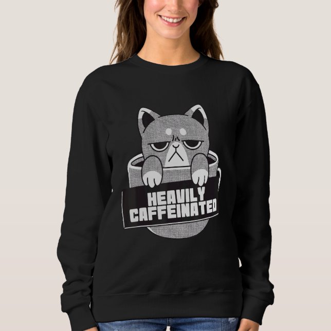 Camiseta Cafeinado Celestial Cat Strong Cafe Americano (Frente)