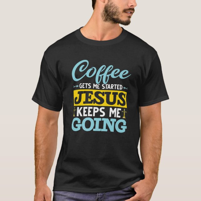 Camiseta Cafeinado Cristo Devo Christian Coffee Lover Jes (Frente)