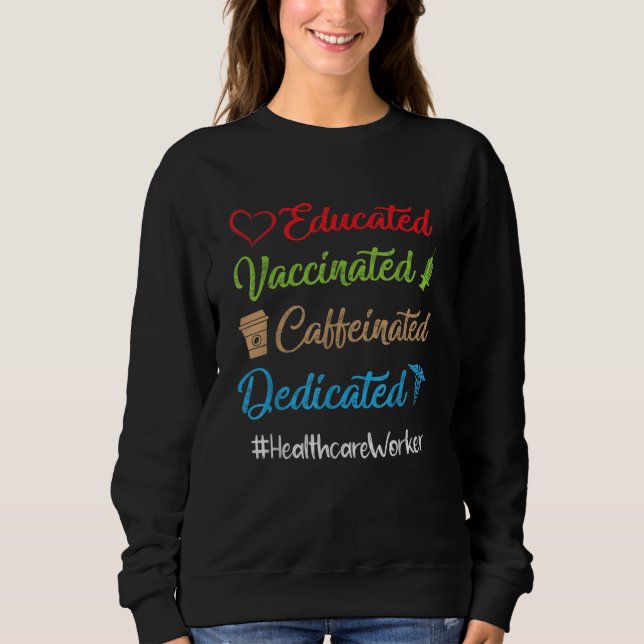 Camiseta Cafeinado Vacinado Educado Dedicado (Frente)